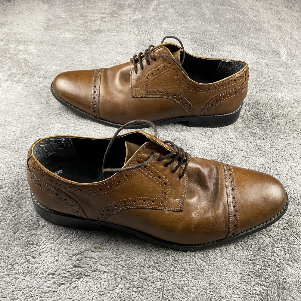 Nunn Bush Brown Leather Oxford Dress Shoes‎ Mens Size 10.5 M Comfort Gel